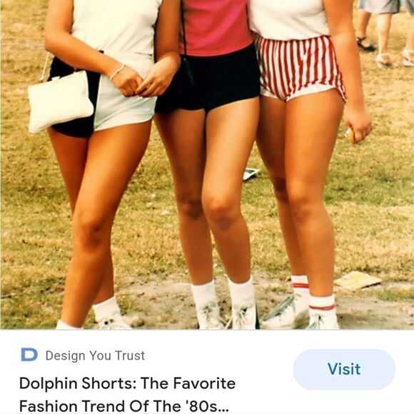 80s RARE Red White Candy Stripe Dolphin Shorts M - Picture 7 of 7